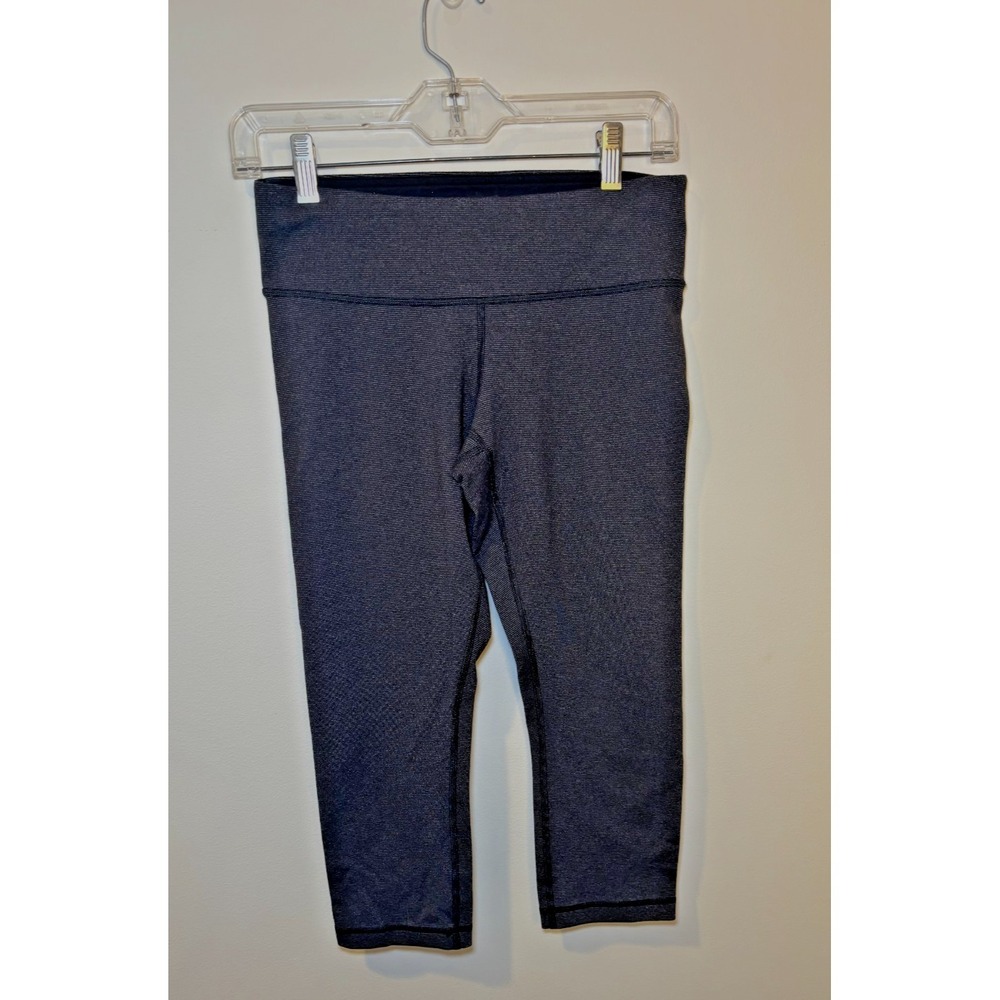 Lululemon Leggings Women's 6 Capri  Black Gray Yoga Running Jogging‎